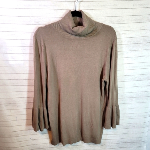 525 AMERICA TURTLENECK SWEATER W BELL SLEEVES, SZ LARGE - Picture 2 of 12